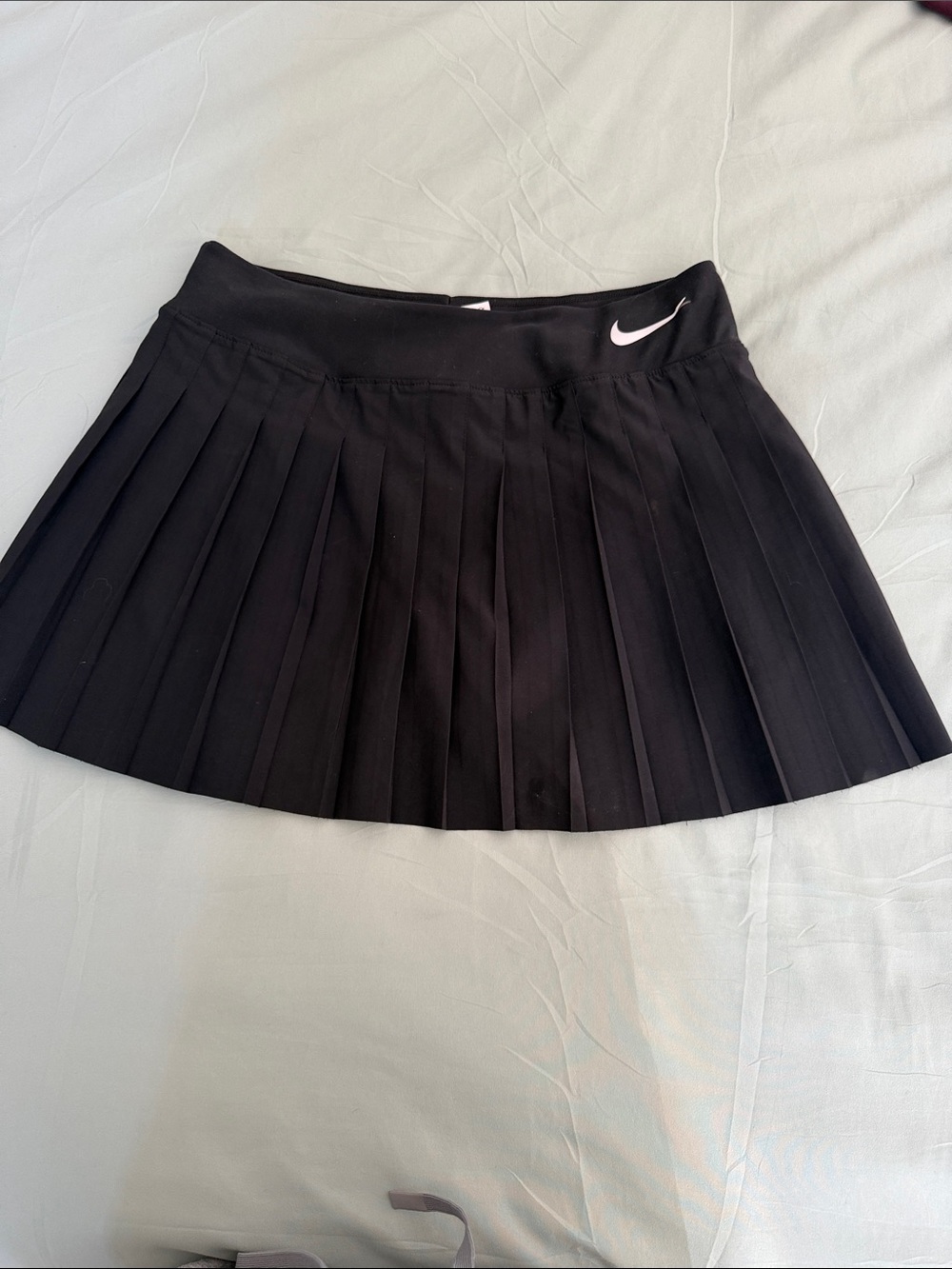 Nike Black Pleated Athletic Skirt with White Swoosh